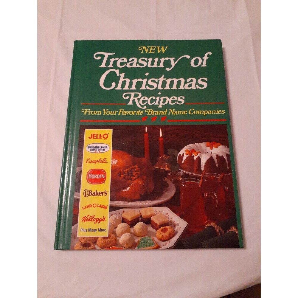 New Treasury Of Christmas Recipes 1992 Hardcover Name Brands *see description